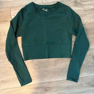 Aerie Fitted Green Crop Top